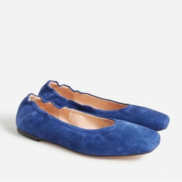 J Crew Anya Suede Scrunchie Ballet Flats NIB - Picture 1 of 7